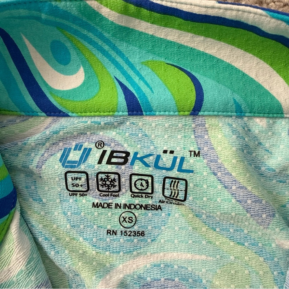 IBKUL UPF 50+ Protection Longsleeve Half Zip Top XS Beach Vacation Workout - Picture 5 of 14